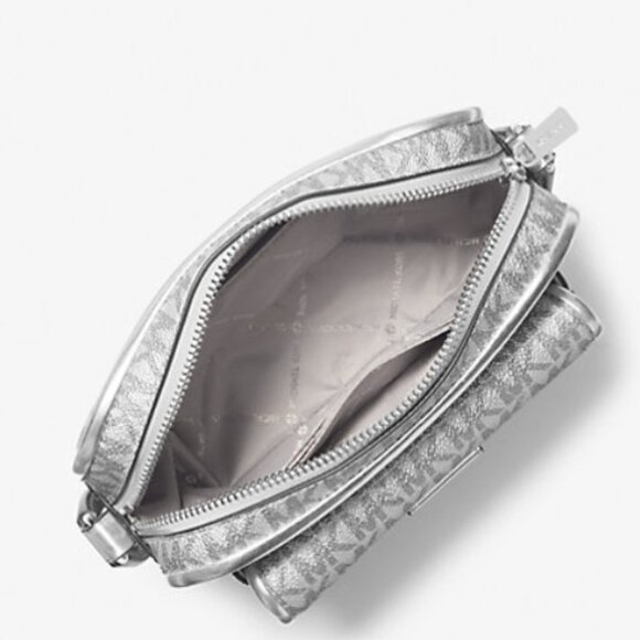 MICHAEL KORS Bradshaw Extra-Small Metallic Signature Logo Crossbody Bag (silver) - Picture 4 of 8